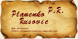 Plamenko Rusović vizit kartica